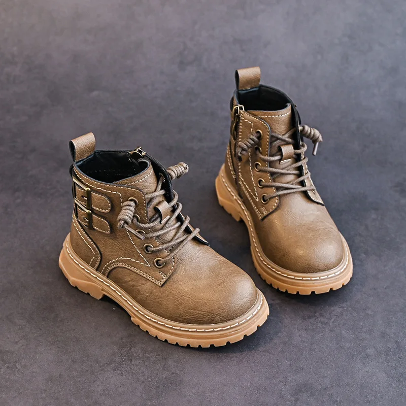 

New 2025 Autumn and Winter New Style Boys' British Style Boots Kids Short Boots for Children Warm Boot
