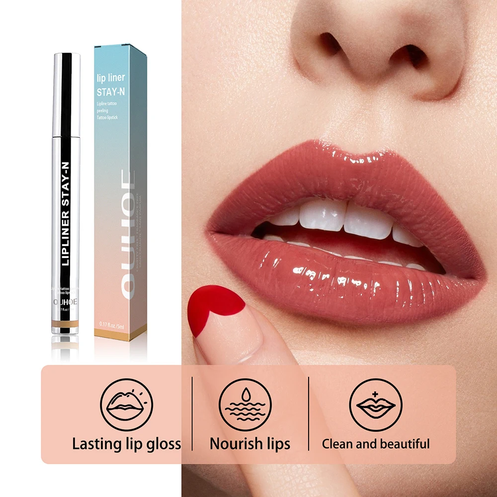 3 Kleuren Pellen Van Lipliner Waterdichte, Langdurige Matte Sexy Plumper Peel Van Lipliner Tattoo Rode Contour Tint Lippen Make-Up