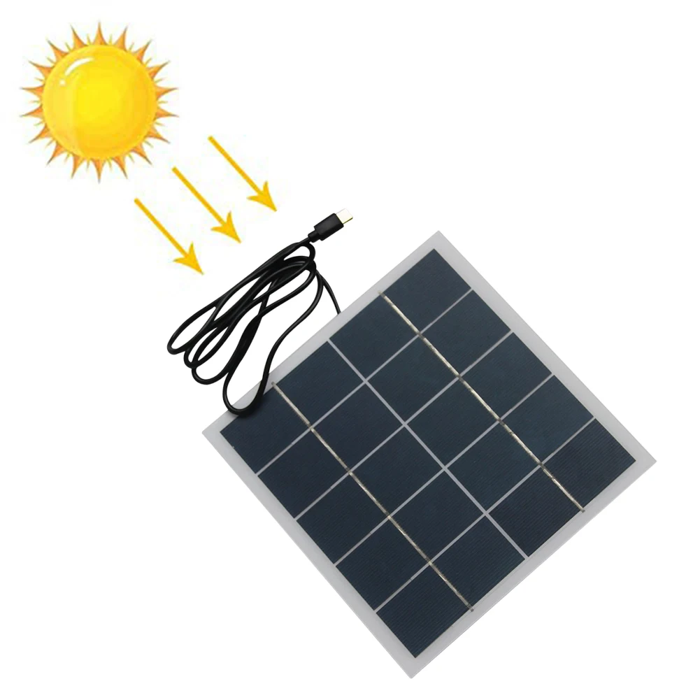 Efficient Solar Energy Solution 4W 5V Solar Panel Rated Power 4W Charges 3.7V Batteries Low-power Compatibility