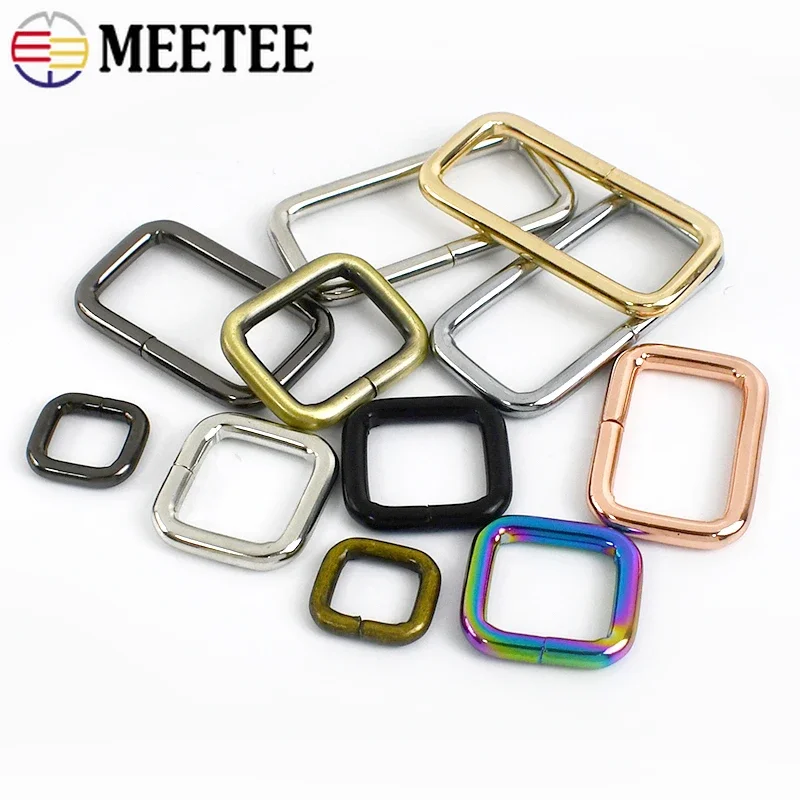 50Pcs Metal Buckles for Strap Belt Webbing Ring Handbag Chain Ribbon Adjuster Clasp Hooks DIY Hardware Accessories