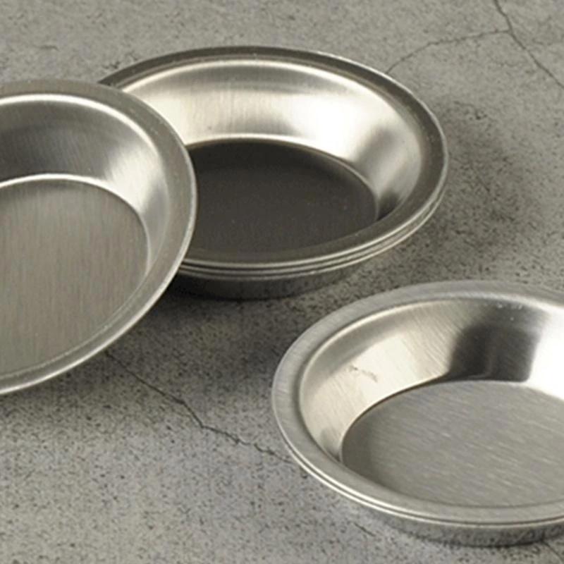 090F 6 Pcs Round Paint Bowl Stainless Steel Paint Mixing Palette Tray for Drawing