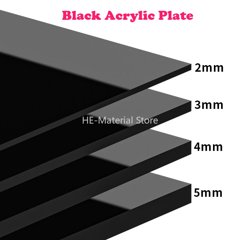 

1Pcs Black Acrylic Plate Thick 2/3/4/5mm Reflection Light-blocking Plexiglass Plate Fish Tank Bottom Sheet Background Board