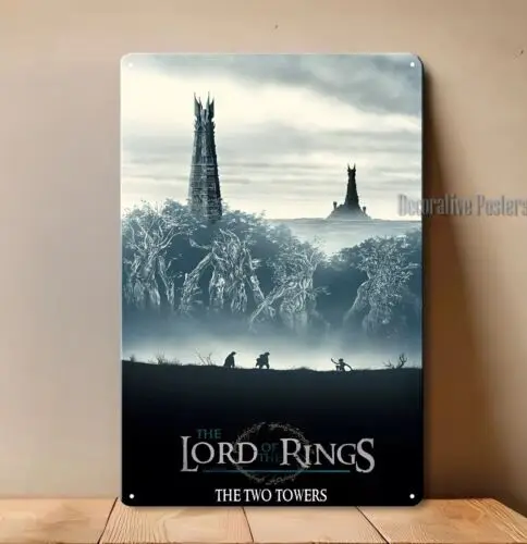 1p,Lord Of The Rings - The Two Towers - Movie Metal Poster Tin Sign 20x30cm