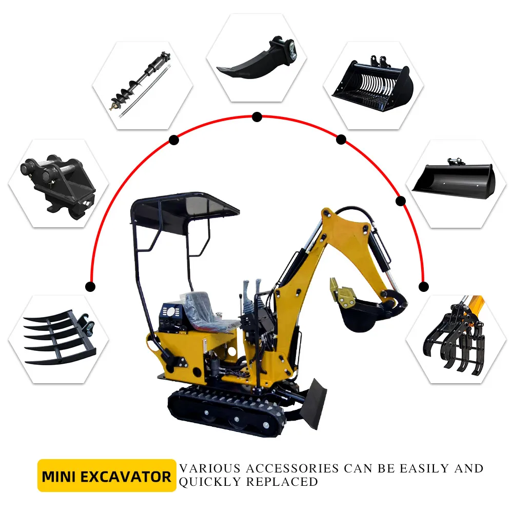 

Worldwide Shipping Mini Excavator 1.2 Ton For Kubota Engine Hydraulic Crawler Digger Euro 5 EPA Mini Excavator Fast Delivery