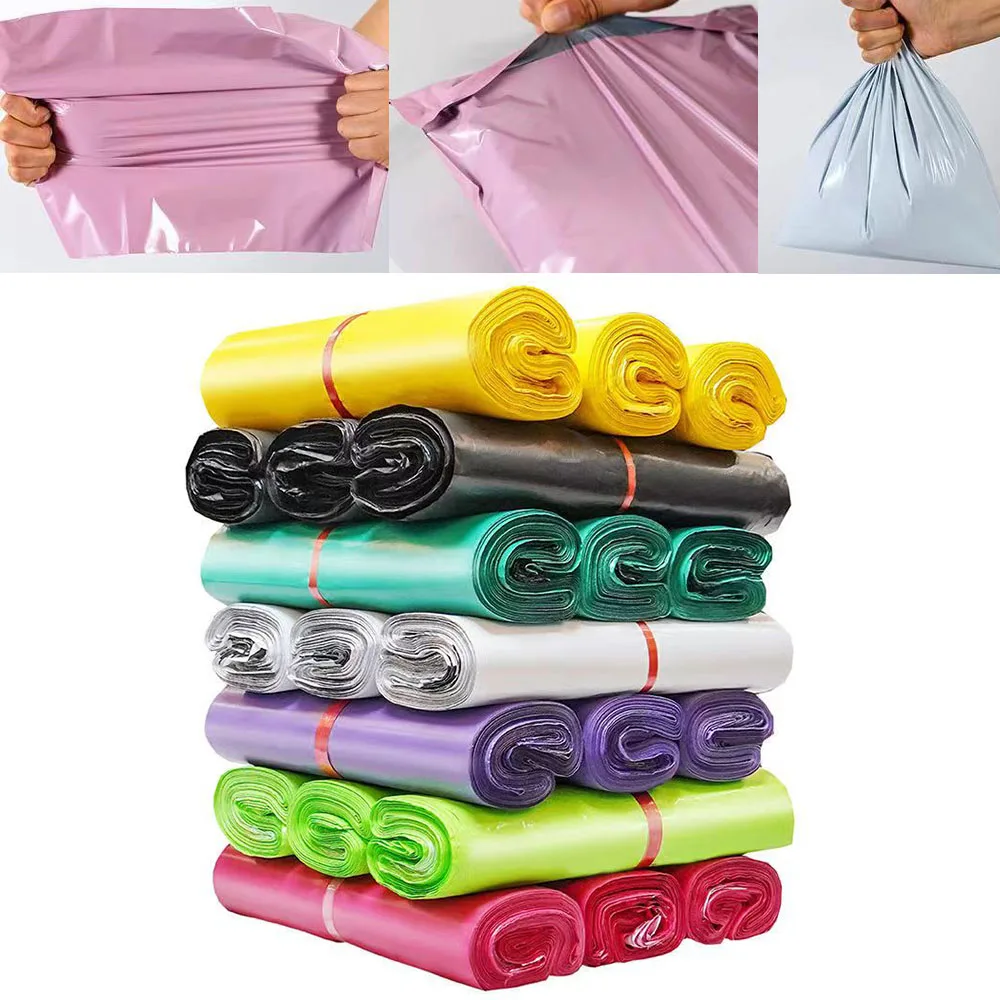 Colorful Plastic Courier Bag Express Packaging Bags Thicken Clothing Waterproof Mailing Bags Self Seal Envelope Pouch