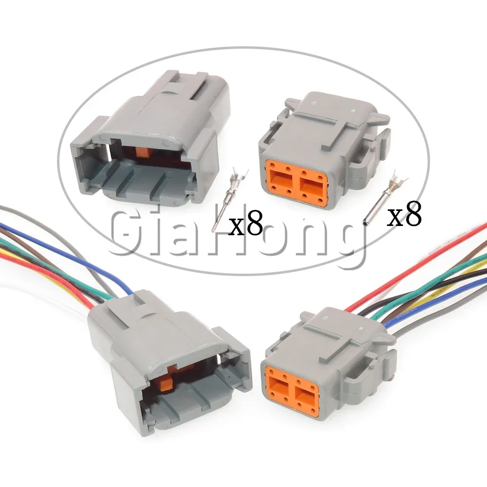 1 Set 8 Ways AC Assembly DTM04-8P ATM04-8P Large Power Wiring Harness SocketFfor Truck DTM06-8S Auto Sealed Plug