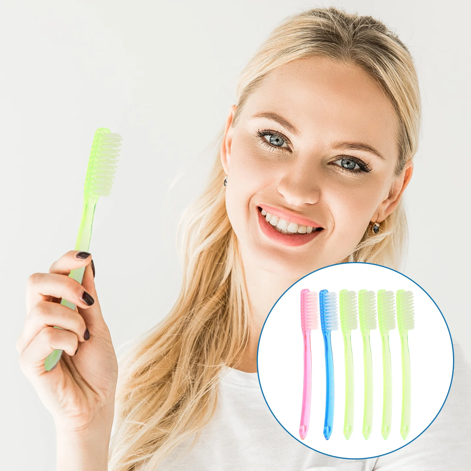 6 Pcs Adult Toothbrush Adults Premium Hard Bristles Super Cleaning Toothbrushes