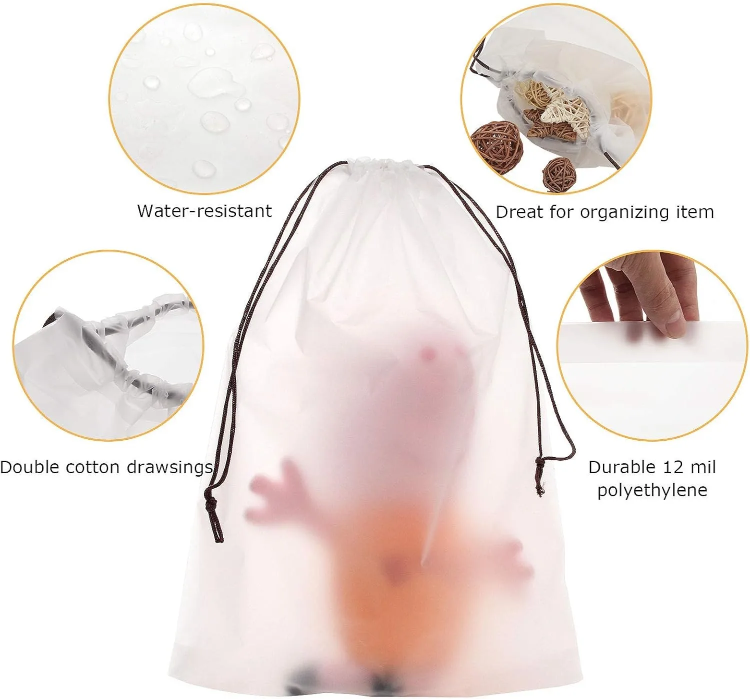 10 Pcs Shoe Bags For Travel Waterproof Dust Proof Drawstring Shoe Bags Clear Multi-Purpose Storage Bag Organizer Underwear Bag Travel Shoe Bags For Packing In Suitcase For Cosmetic、Underwear