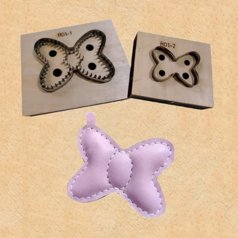 Bow Knot Keychain Pendant Cutting Mold DIY Handmade Leather Bag Charm Craft Mold