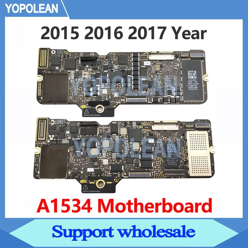 Go! A1534 Motherboard 1.1G 1.2G 1.3GHz 256GB 512GB 820-00045-A 820-00244-A For Macbook Retina 12