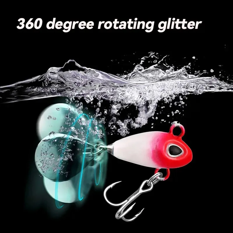 

1pc 5g/20g Sinking Metal Jig Lure with 360° Rotating Tail, High-Speed Glitter Bait for Sea Fishing, Bass & Carp Tackle
