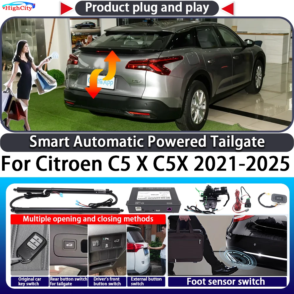 For Citroen C5 X C5X 2021-2025 OEM Smart Automatic Powered Tailgate Key Control Trunk Lift Close Kit Electric Power Tailgate