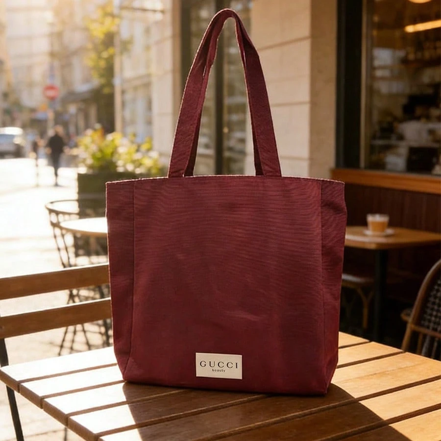 Women Bags Gucci - กระเป๋ากุชชี่สำหรับผู้หญิง กระเป๋าผ้าแคนวาสสีแดง ความจุขนาดใหญ่ เหมาะสำหรับการช้อปปิ้งประจำวัน ทำงาน ไปโรงเรียน