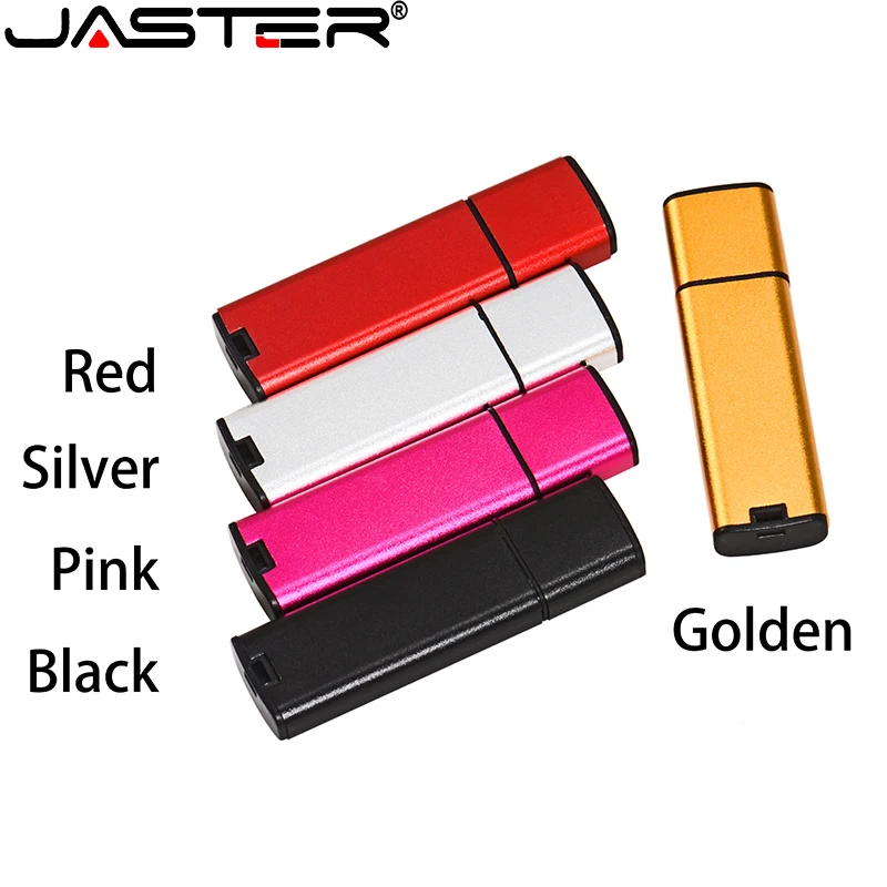 JASTER Gold Plastic USB Flash Drive 128GB High Speed ​​Black Pen Drive Free Keychain Creative Business Gift Memory Stick U Disk