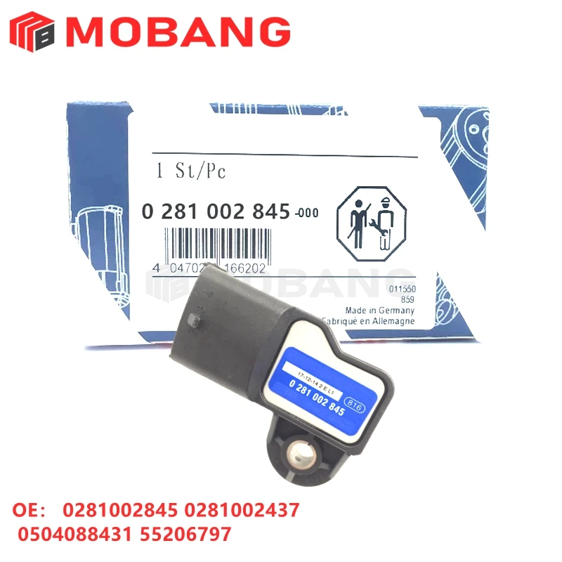 

OE 0281002845 Mapa do sensor de pressão do coletor de admissão para A-LFA ROMEO GM F-IAT IVECO J-EEP DACIA 0281002437 0504088431