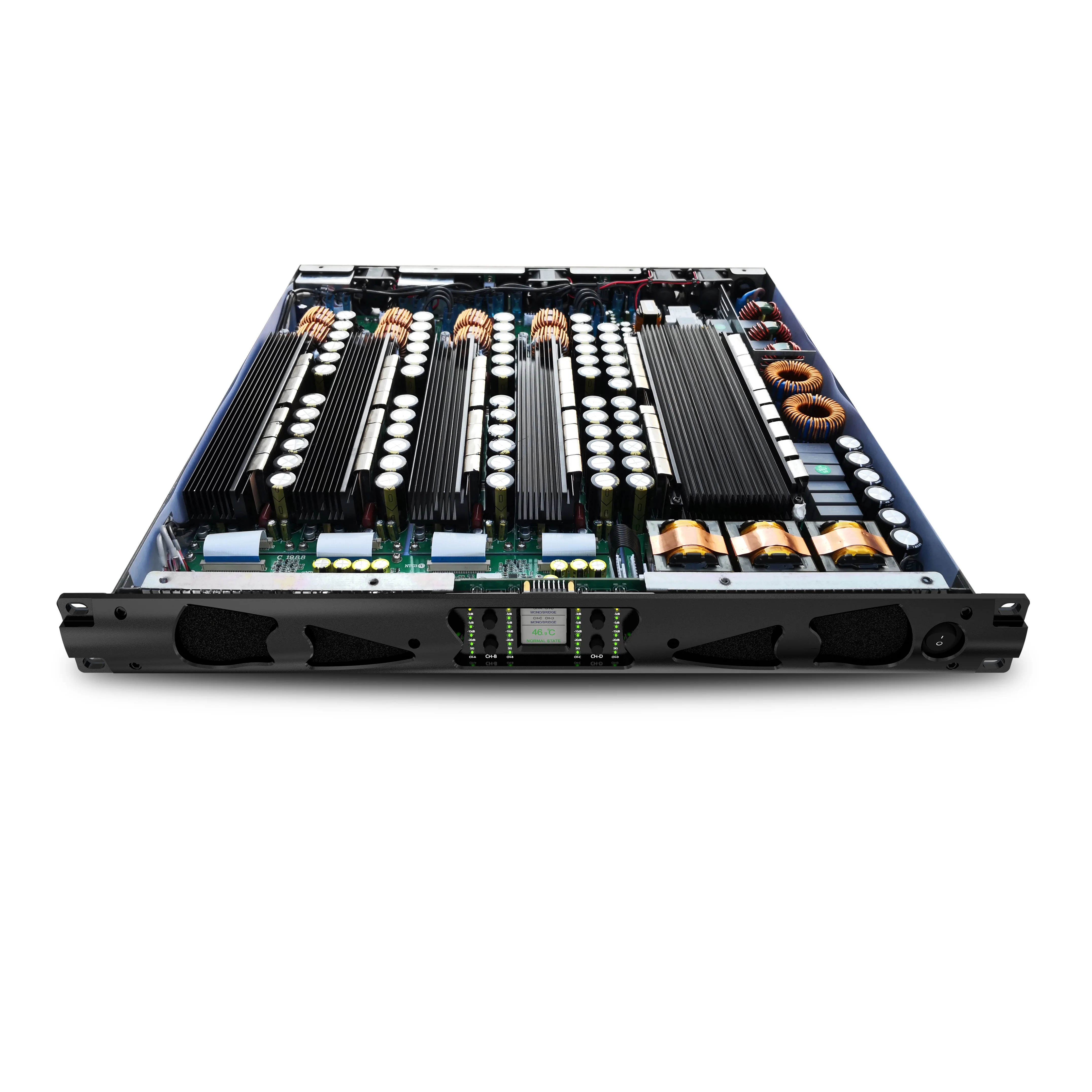 1U Class d Professional 2000W PA Amplifier Four Channels for Party Stage & Outdoor Concerts Metal Shell