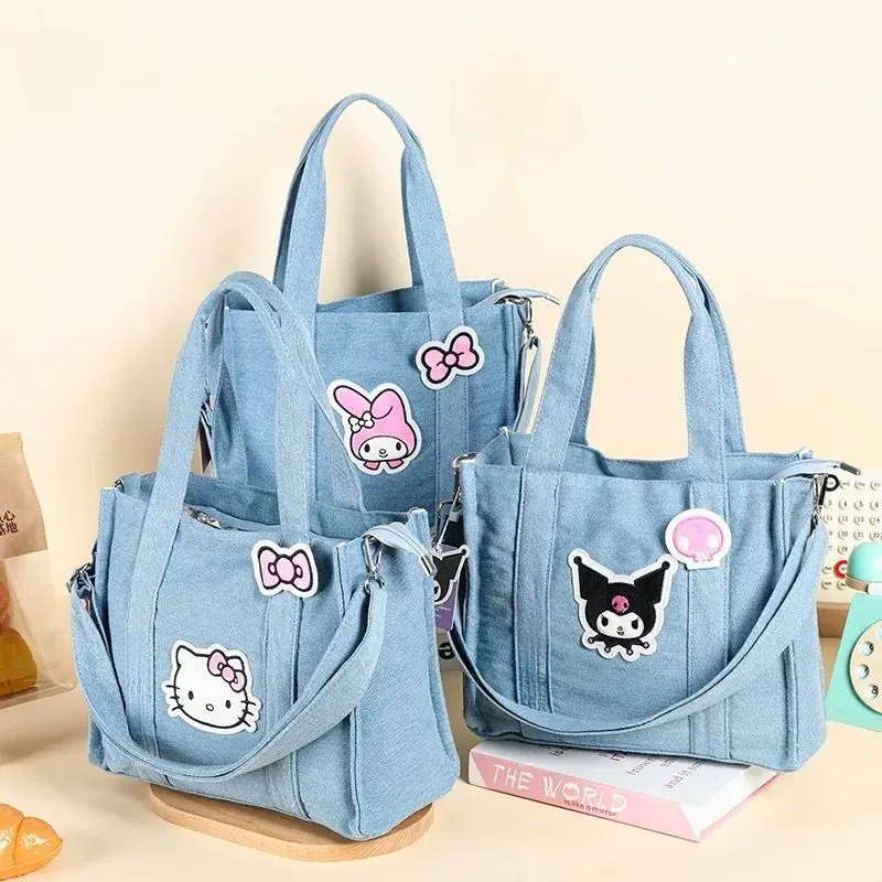 

Kawaii Kuromi My Melody Hello Kitty Sanrio Cute Student Handbag Children Large Capacity Crossbody Bag Birthday Present for Kids