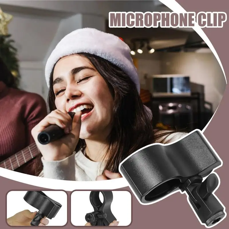 マイククリップ マイクホルダー スタンド用 3パック 調節可能なクランプマウント 教会スタジオ 録音コンテンツ ビデオ スポーツ ラジオ PC用