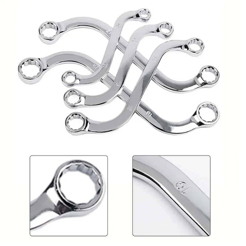 S-Type Combination Ring Spanner Double Ended Ring Spanner Plum Plate Machine Fastener Repair Tool