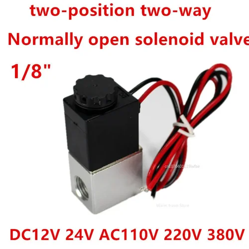 Imagen 2 del producto Válvula Solenoide normalmente abierta 1/8 ""DC 12V 24V AC110V 220V 380V válvula solenoide de compresor de aire de 2 vías válvulas neumáticas
