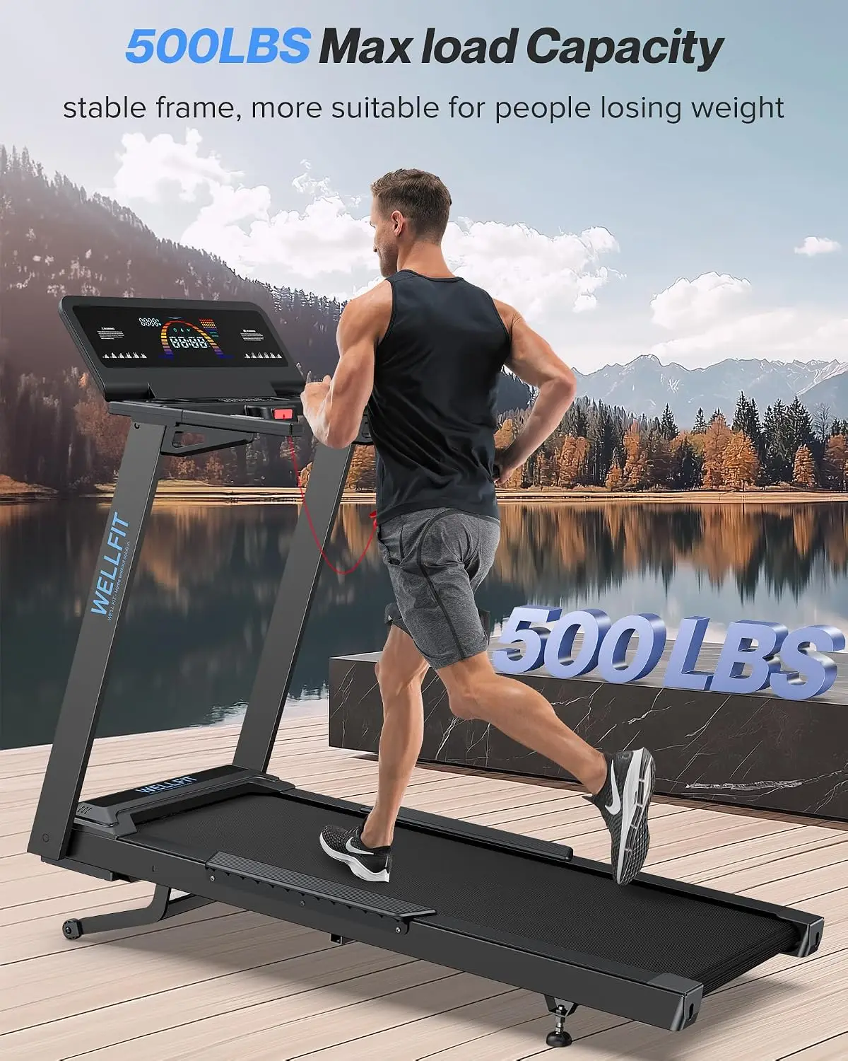 Auto Incline Treadmill, 15% Incline Heavy Duty Treadmill for Home, Custom