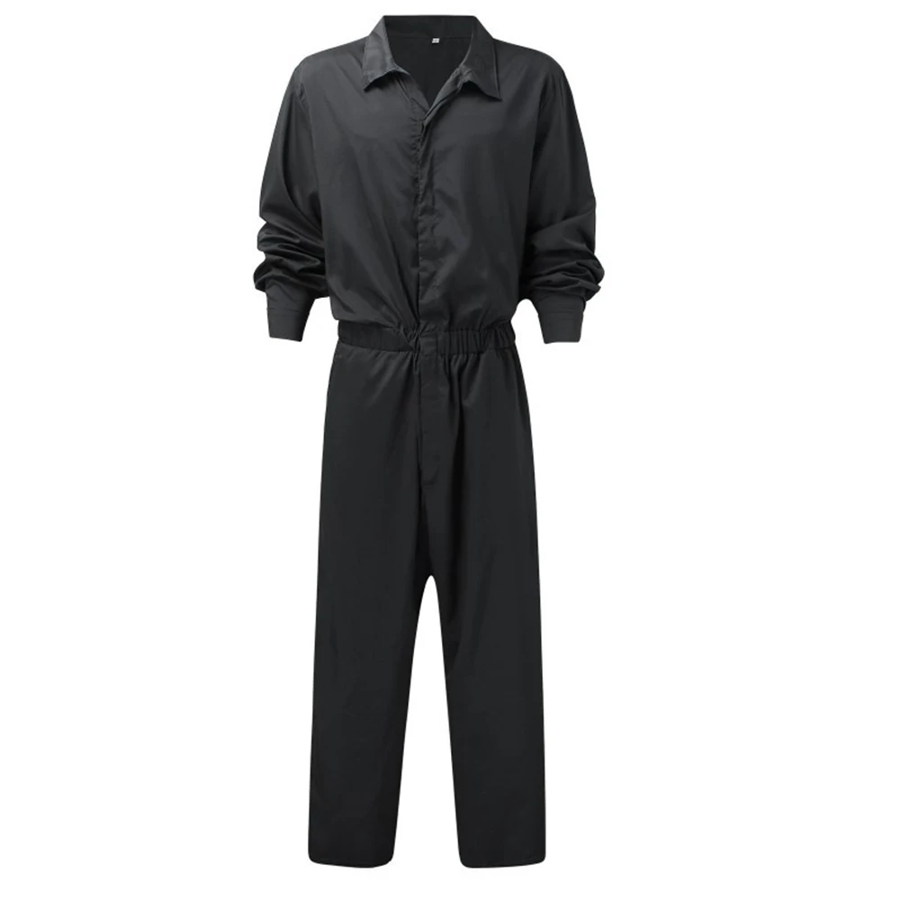 Overalls Jumpsuits Trousers Elastic Waist Fashion Lapel Collar Long Pants Mens Overalls Single Breasted 2023 New Mans