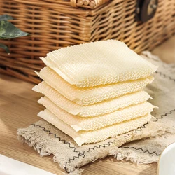 5 Pieces Bamboo Wood Fiber Dishwashing Cloth Washing Dish Towel Sponge Scrubb Pot Brush Bowlcloth Kitchen Cleaning Steel Wire