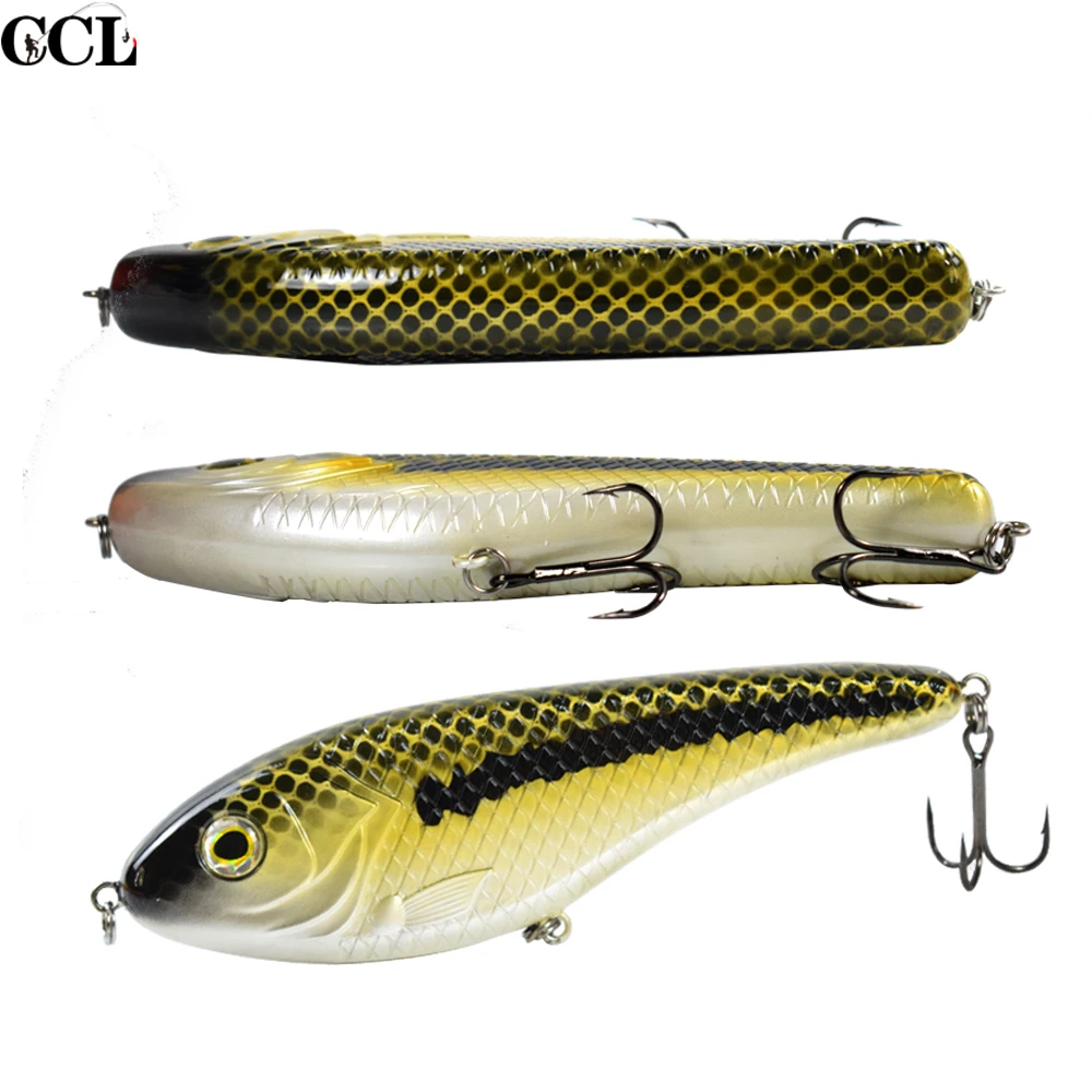 CCLTBA 15cm 81g Glider Jerkbait Wobblers for Big Game Fishing Pike Musky Fishing Lures Buster Artificial Bait