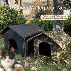 Outdoor waterproof Dogs cat Houses cattery pet winter warm closed rainproof dog bed Water-Resistant Oxford Cloth Cats Shelter