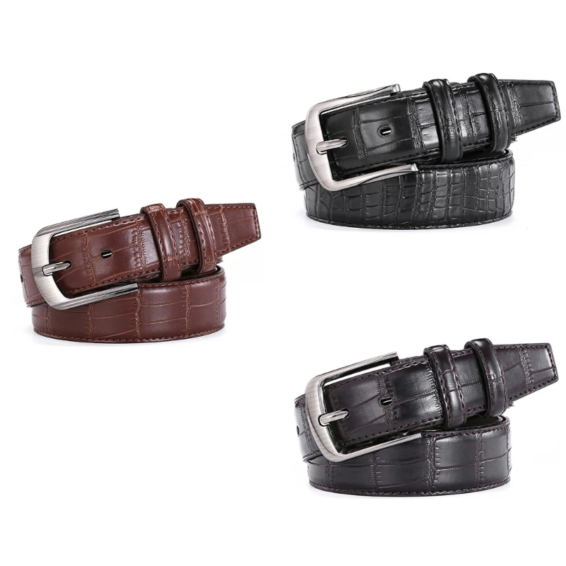 Adjustable Buckles Belt Office Meeting Waistband Fashionable Men's Accessory for Modern Gentlemen