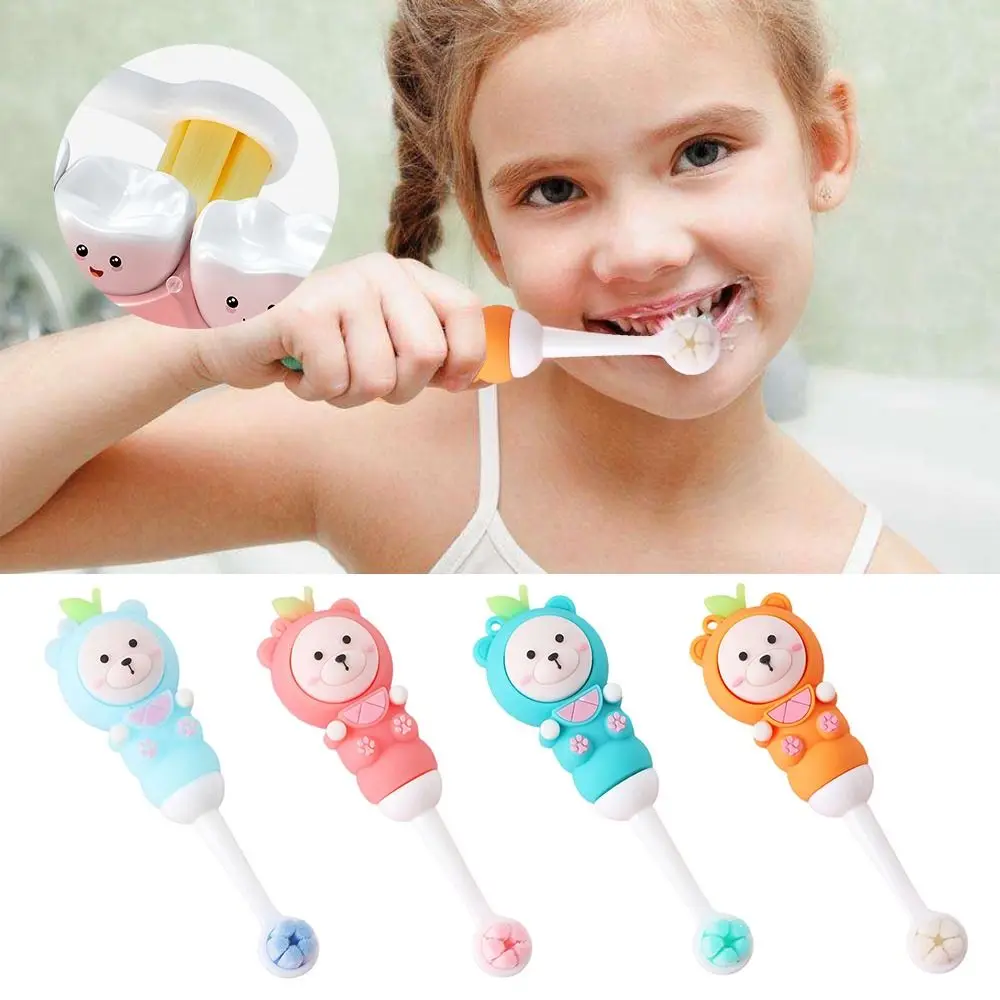 Cute Care Teeth Child Toothbrush Dental Care 1-9Years Old Soft Hair Toothbrush Kids Training Silicon Fruit Bear Toothbrush Kids