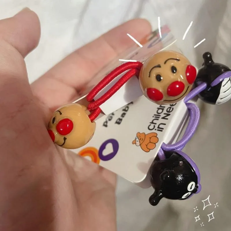 Kawaii Anpanman Baikinman Hair Rope Anime Cartoon Cute Headrope Sweet Lovely Headdress Decorative Gifts for Girls and Children