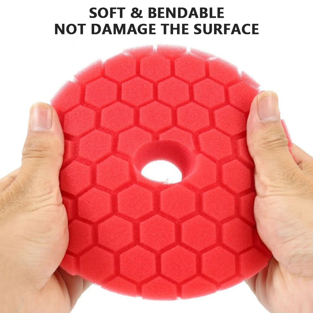 5Pcs  6 Inch Large Size Sponge Polishing Pads Car Foam Buffing Waxing Sponge Pads Kit for Car Buffer Polisher Cleaning Tool