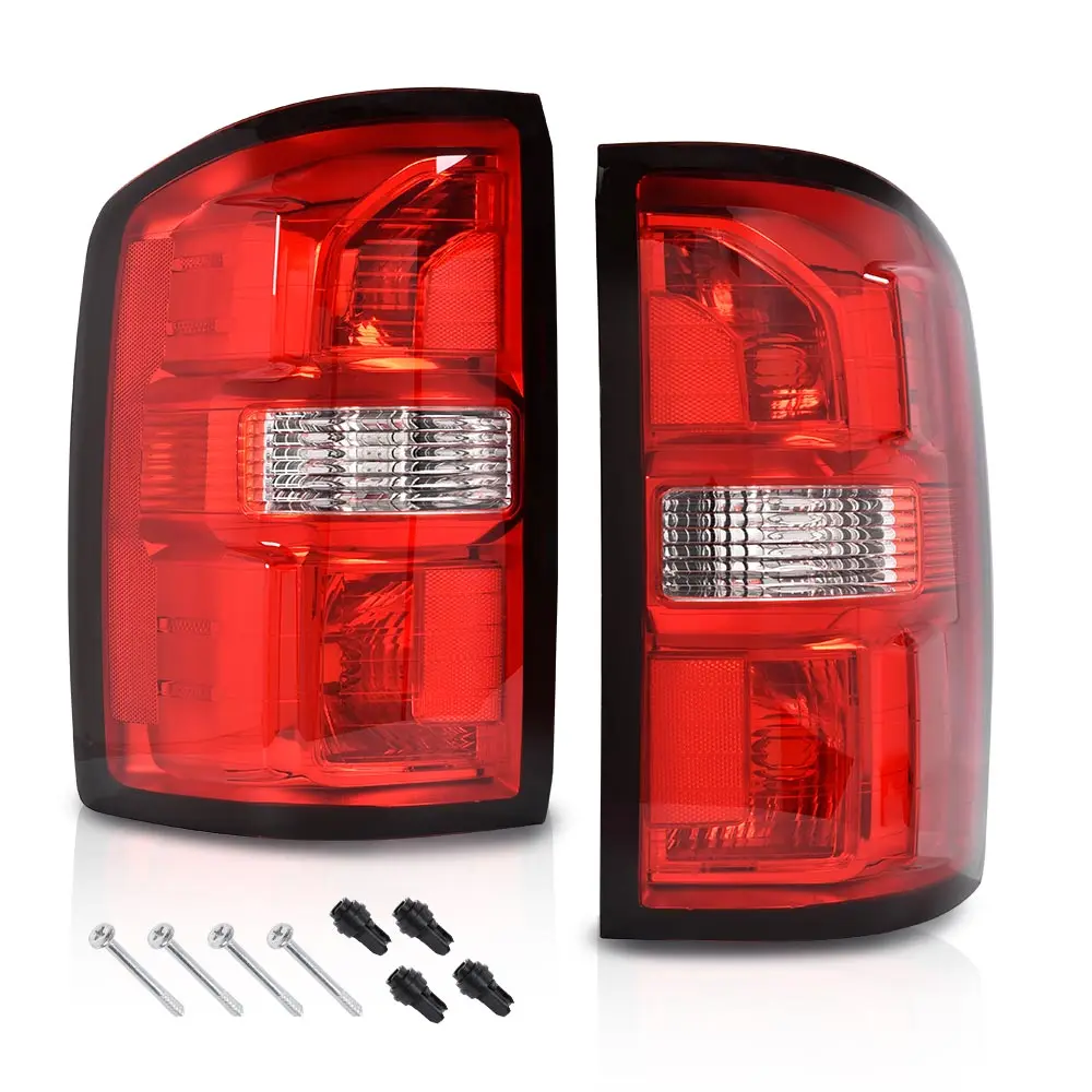 

Tail Lights Brake Lamps Assembly Pair Red Lens Without Bulbs Compatible with Gmc Sierra 1500 2014-2018, 2500Hd/3500Hd 2015-2019