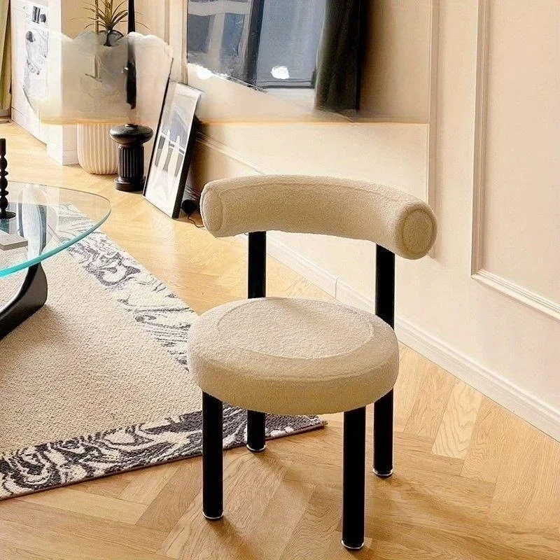 Simple Vanity Stool with Storage Cream Modern Designer Makeup Chair for Girls Bedroom Home Dining Chair238