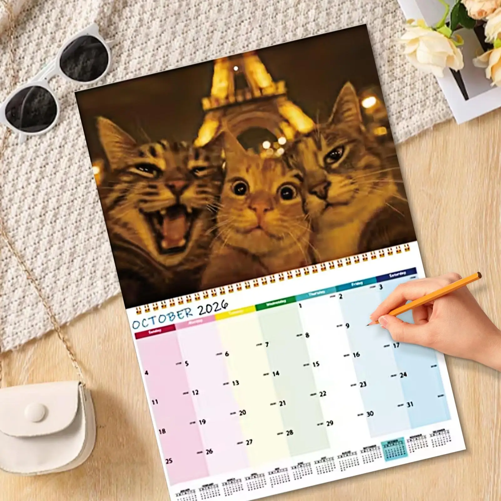 

Cat And Friends Calendar 2026 12-Month Funny Cat Selfie Photos Calendar Monthly Calendar Planning Tool For Cat Lovers Home