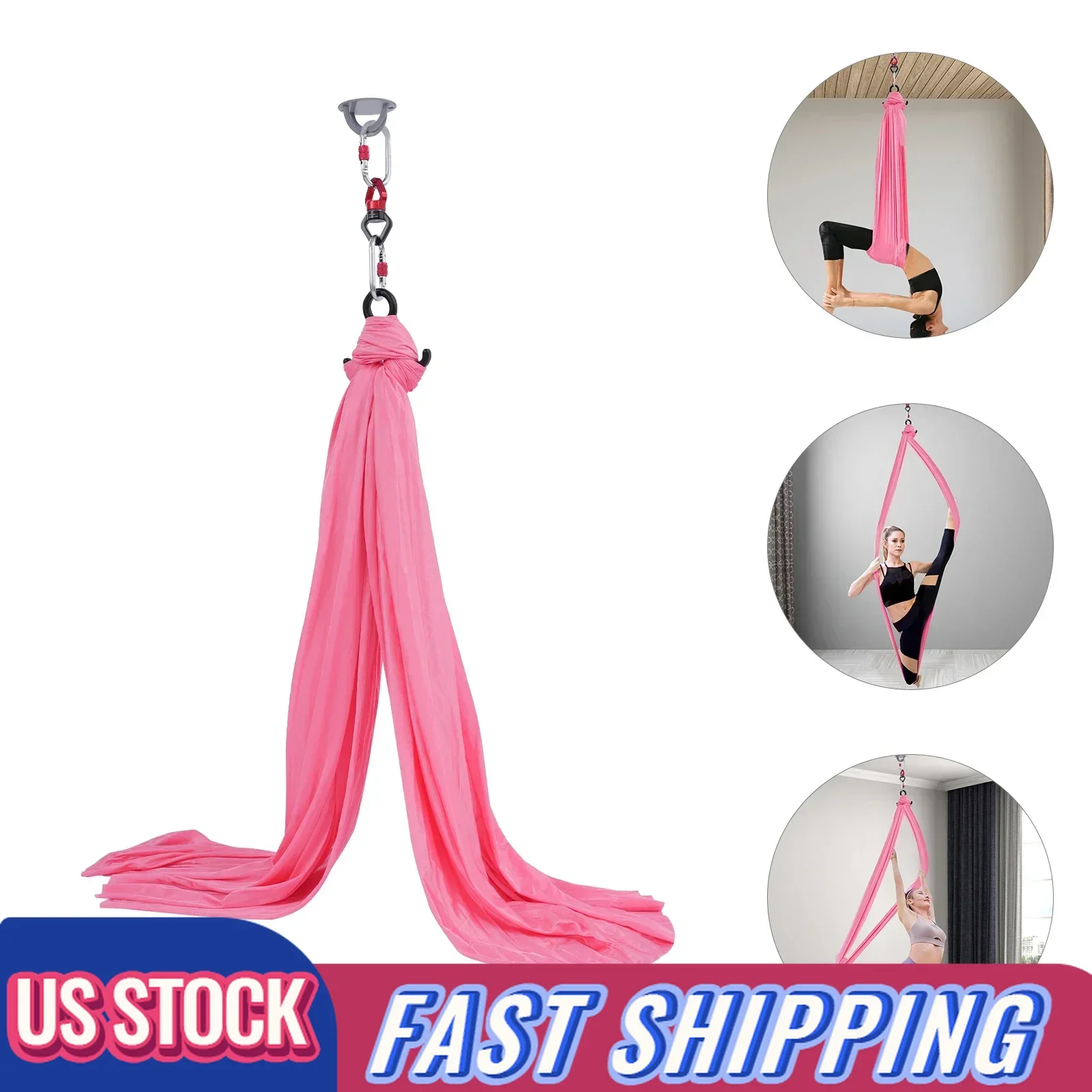 

Polyester Aerial Yoga Hammock Kit 500kg Silk Swing for Pilates & Antigravity Training (3m×2.8m, Washable, Hanging Mount)​