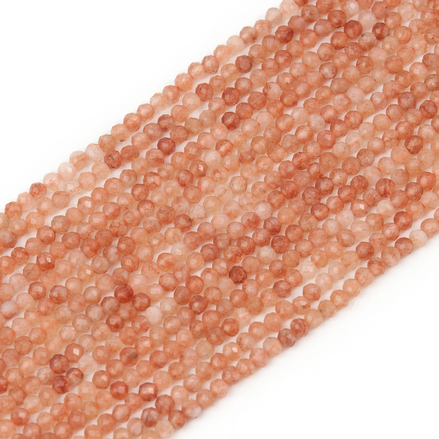 Großhandel Facettierte 2 3 4mm Naturstein-Sonnensteinperlen Runde Kleine Lose Perlen für Schmuckherstellung DIY Armbänder Halsketten – Detail 2