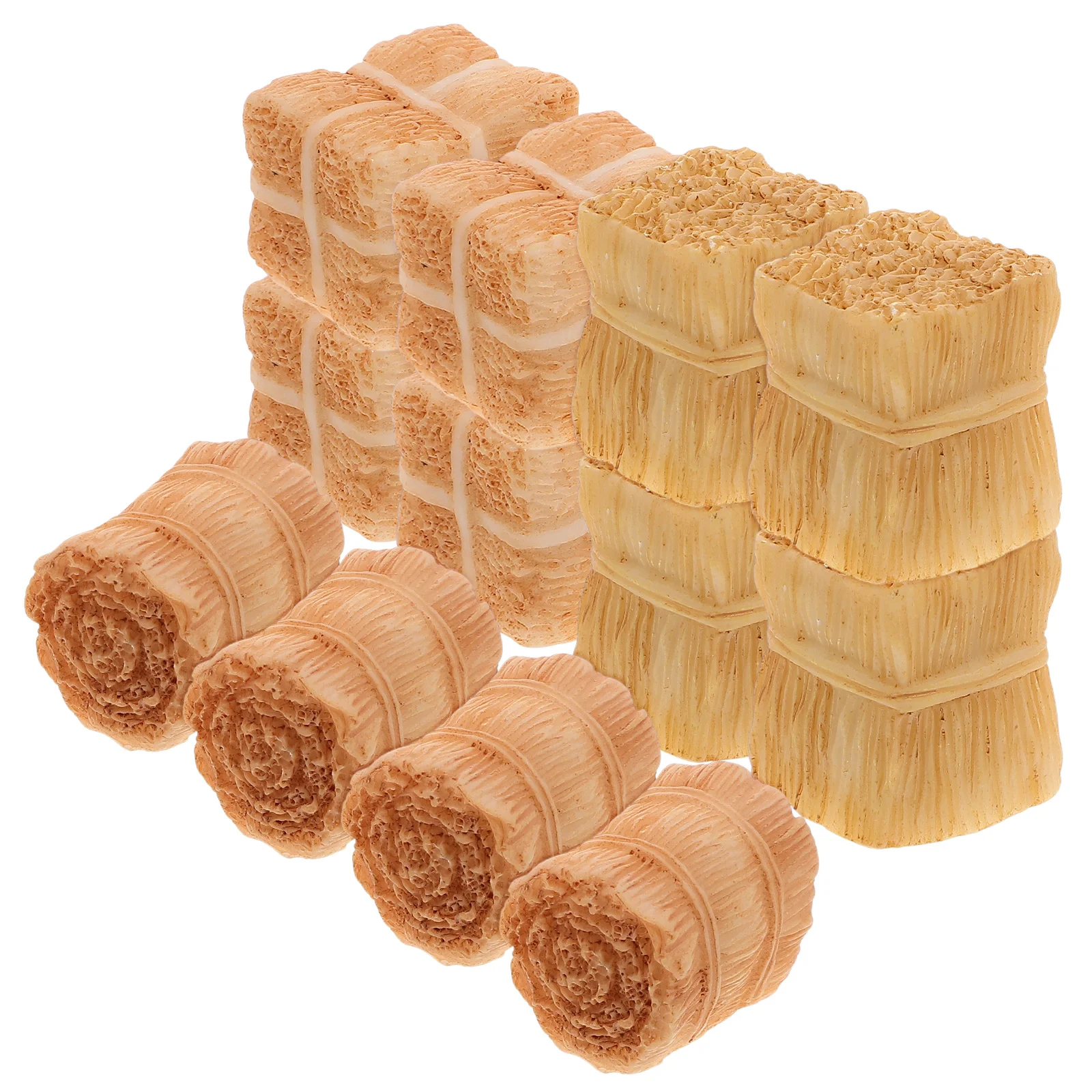

12 Pcs Fake Hay Farm Straw Ornaments Dollhouse Firewood Haystack Resin Crafts Mini Haystacks Centerpieces Toddler
