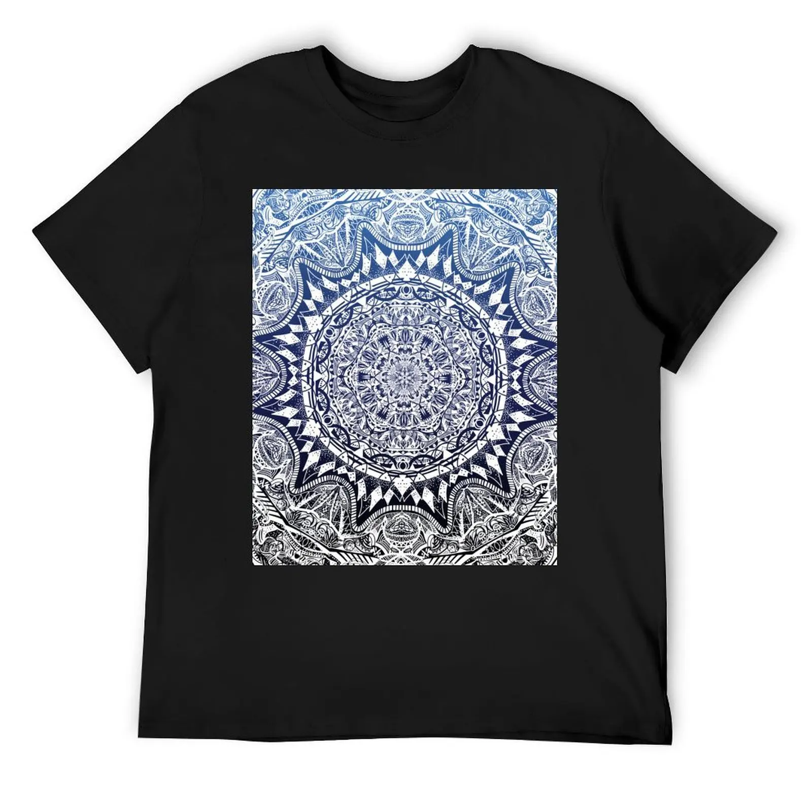 Blue Gradient Mandala Pattern T-Shirt luxury clothing labubu graphics anime t shirts football t shirt mens designer clothes