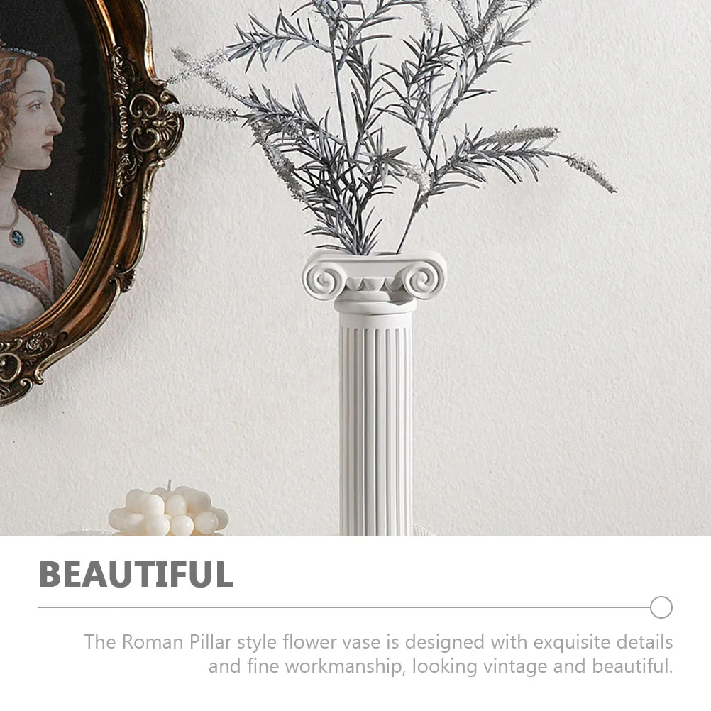 

Decorative Roman Pillar Vase Resin Retro Flowerpot Stable Placement Dried Silk Flowers Arrangement Wedding Home Party Mall Hotel