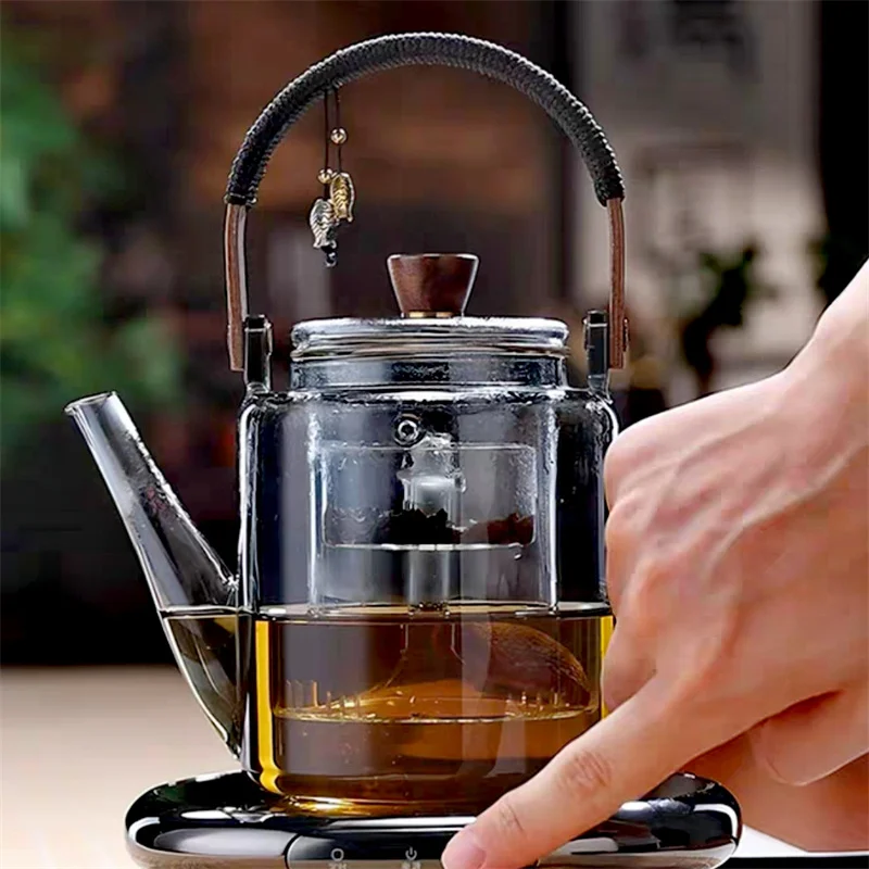 

1000 мл термостойкий стеклянный чайник с пароваркой и кипячением фильтра Infsuer с внутренней подкладкой, плита для заваривания чая, чай для здоровья Utensi