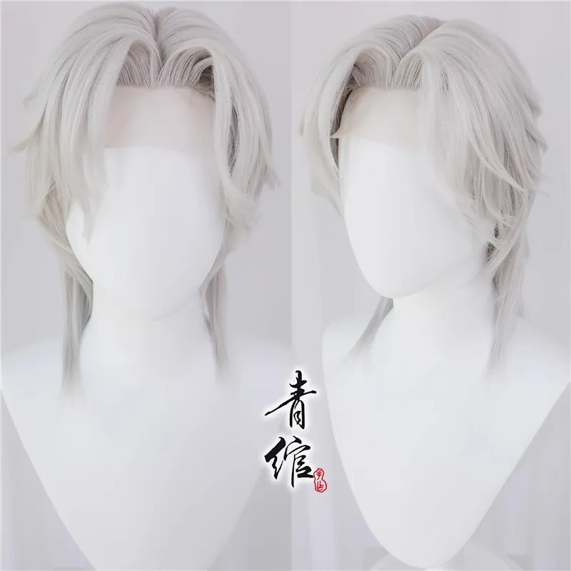 Styled Xia Xiaoyin Cosplay Wigs Anime Short Silver White Customized Cos Wig As Fans Gift Role Play Synthetic Hair Wigs Accessory