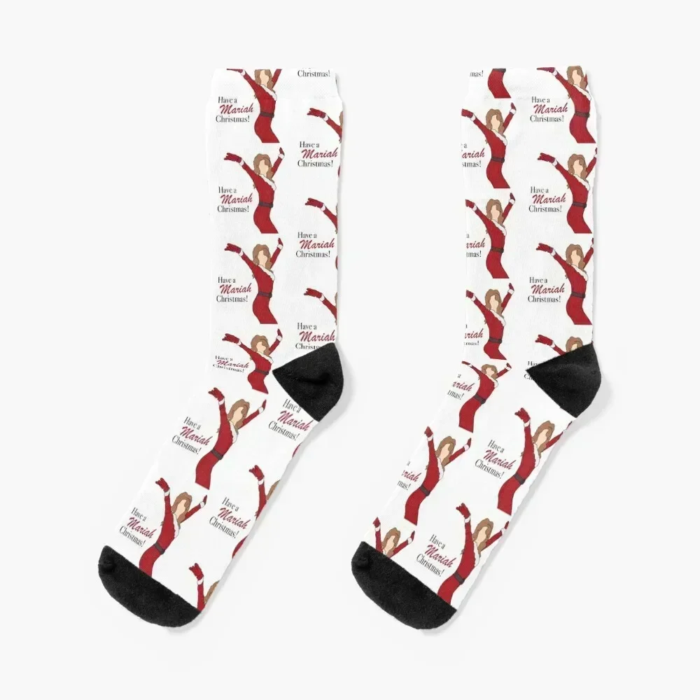 Have A Mariah Christmas ! Socks hip hop floral with print Socks Woman Men's