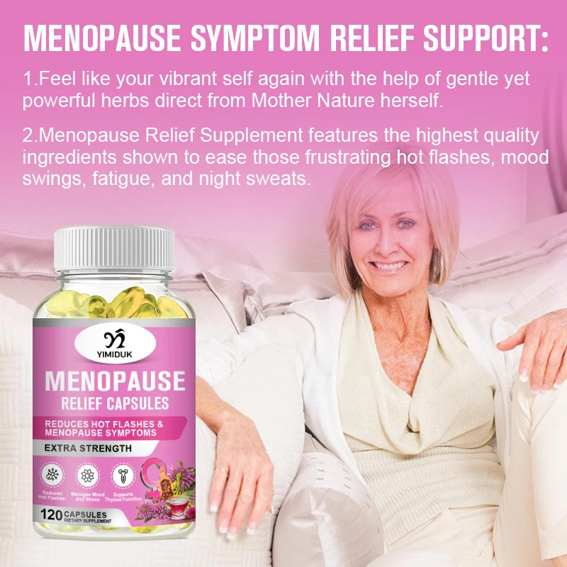 Buy 2 Get 2 Free! Natural Menopause Relief Supplement, for Reduces Hot Flashes & Night Sweats, Mood Balance & Better Sleep