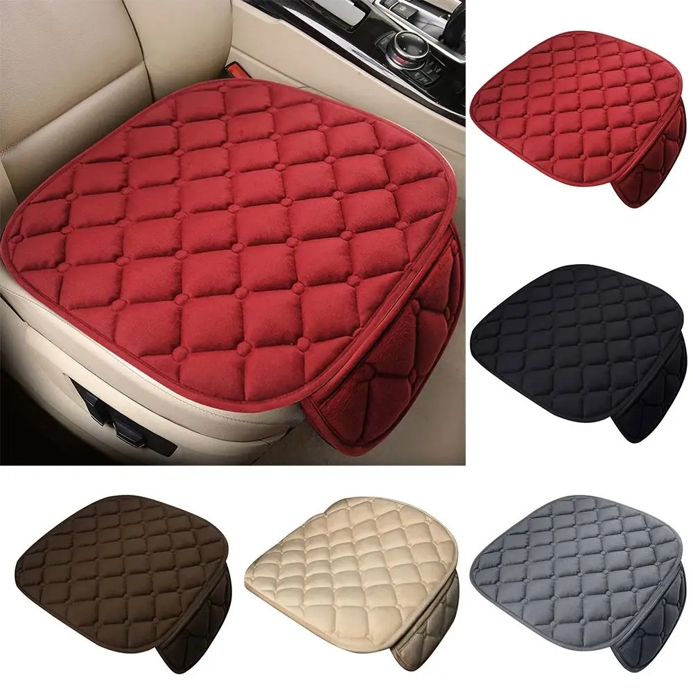 Comfortable Anti-slip Car Seat Cushion Wear-resistant Solid Color Front Seat Cushion Keep Warm Auto Protector Mat Pad Winter