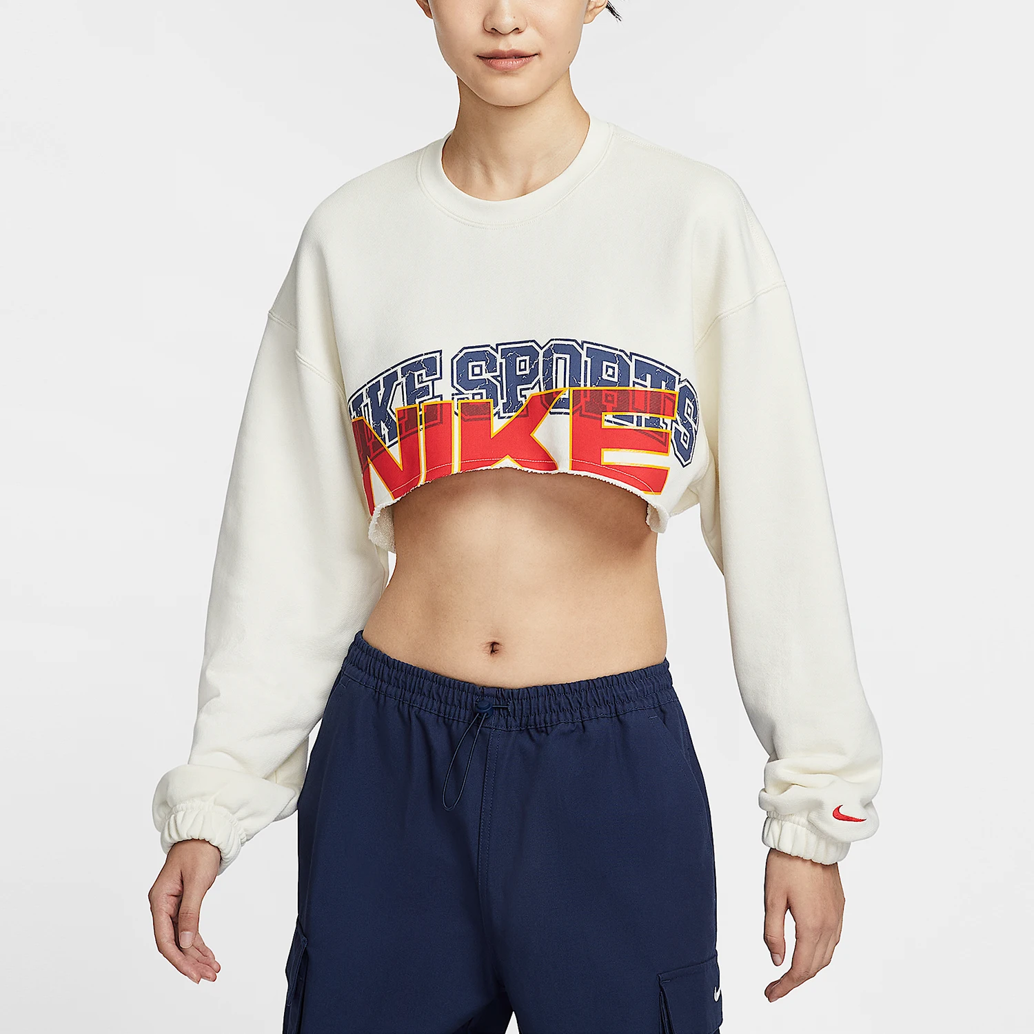 

Оригинальная женская короткая свободная повседневная толстовка Nike IO0480-047