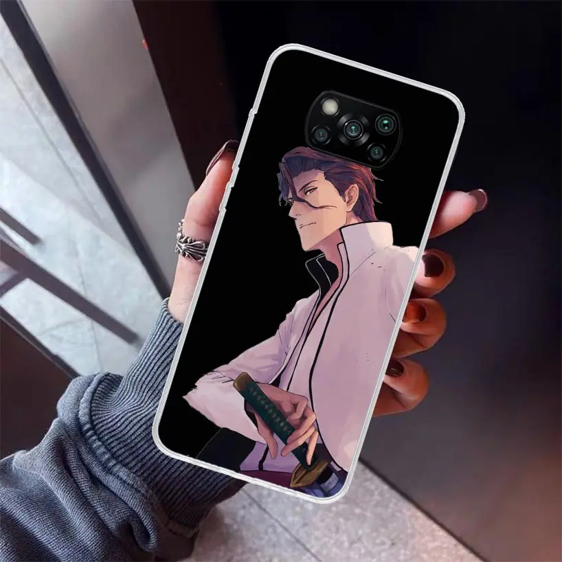 Bleach Aizen Sousuke Phone Case for Xiaomi Poco X6 X5 X4 X3 Nfc F6 F5 Pro F4 Gt F3 F2 F1 M5S M4 M3 5G Soft Cover Print Fundas