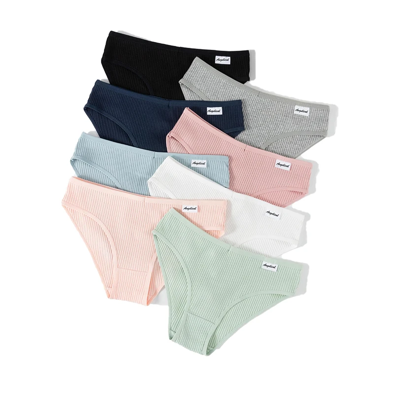 4PCS Underwear Women's Pure Cotton Mid Waist Breathable High Elasticity Comfortable Women's Pants Underwear Women Panties