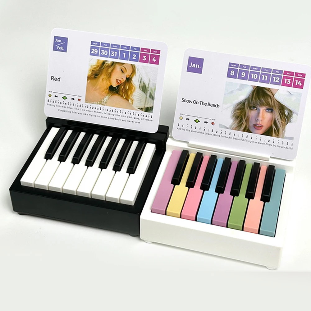 Taylor Piano Calendar 2025 Music Sheets Toy Desktop Peripheral Ornaments with 27 Music Calendar Cards 52 Songs Gifts for Fans